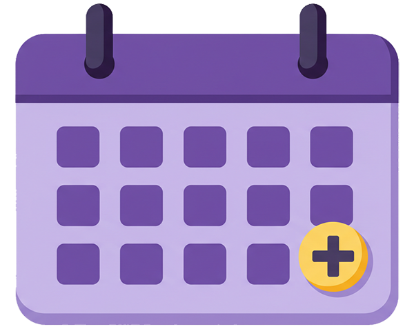 Calendar icon with plus icon